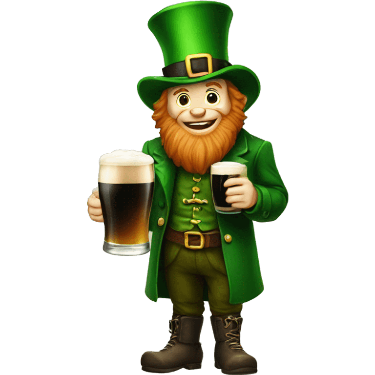 leprechaun drinking a guinness emoji