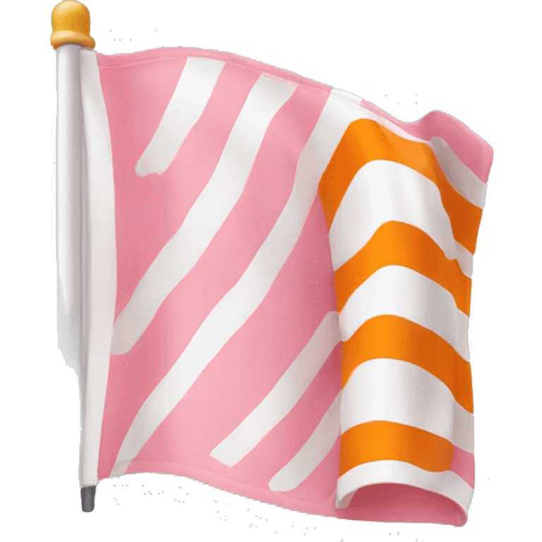 Pink white and orange flag emoji