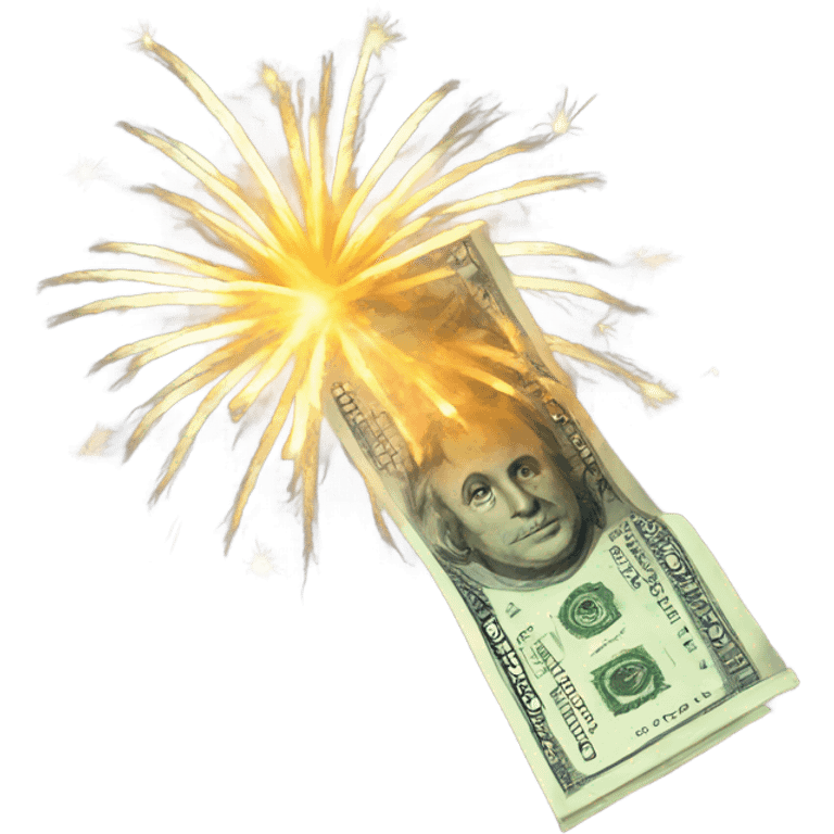 Money fireworks emoji