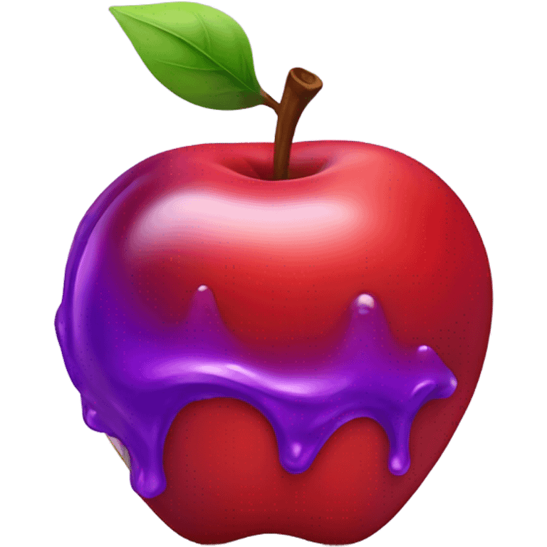 red apple with purple liquid on it emoji