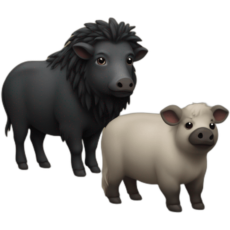 curupira sitting on a black boar emoji