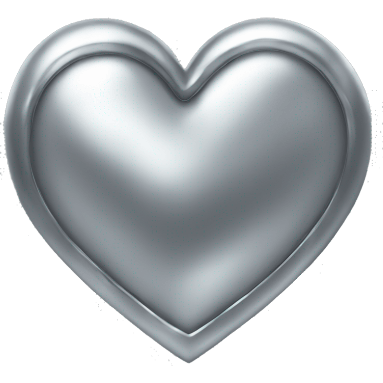 silver chrome colored heart  emoji