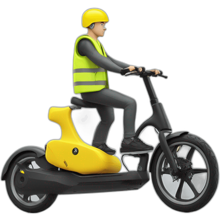 xiaomi trottinette electrique bald man with yellow safety vest emoji