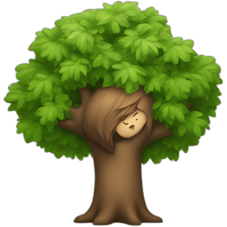 a person hugging a tree emoji