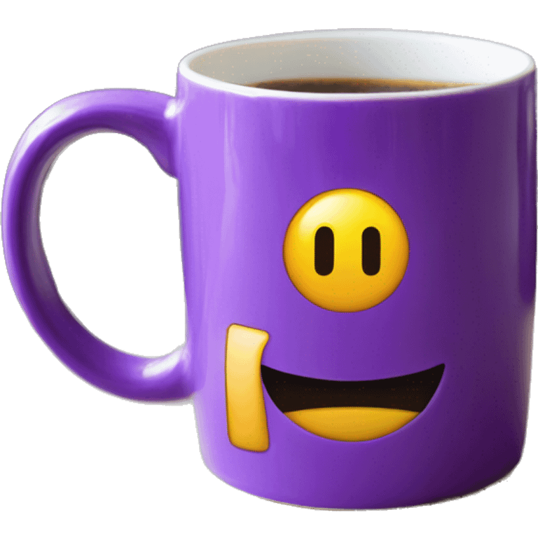 Purple coffee mug or travel m emoji