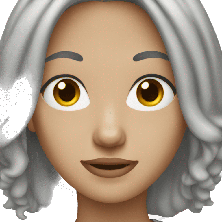 Woman brown grey hair white skin emoji