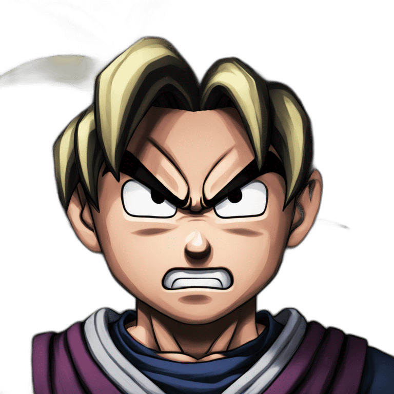 Angry goku black background get dark emoji