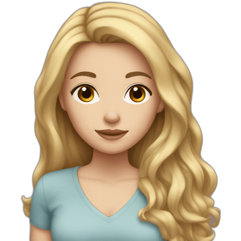 white girl with blond brown hair emoji