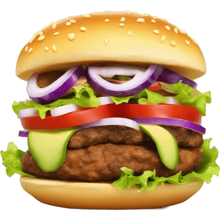 taco burger with red onion in top emoji