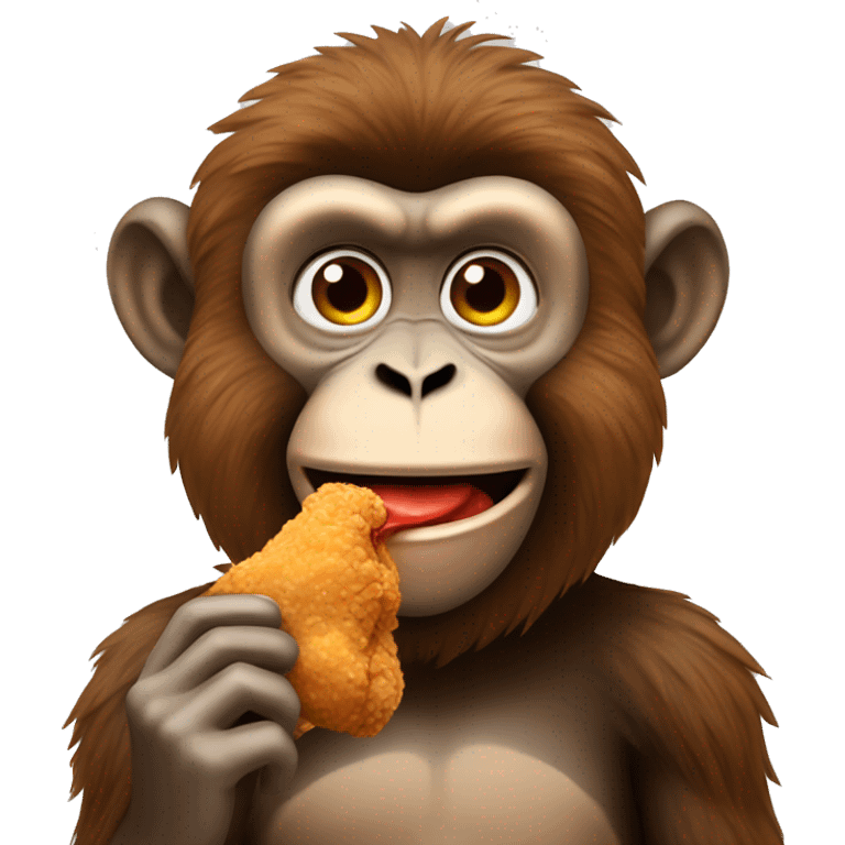 Monkey eating fried chicken emoji