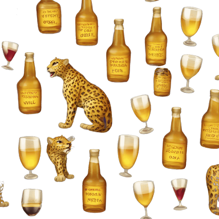 Leopard with alcohol emoji