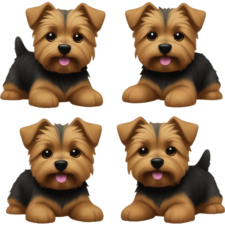 Two Puppy of Norwich terrier one is grizzly colour and second is black and tan colour emoji