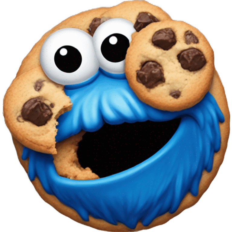 cookie monster devouring a cookie emoji