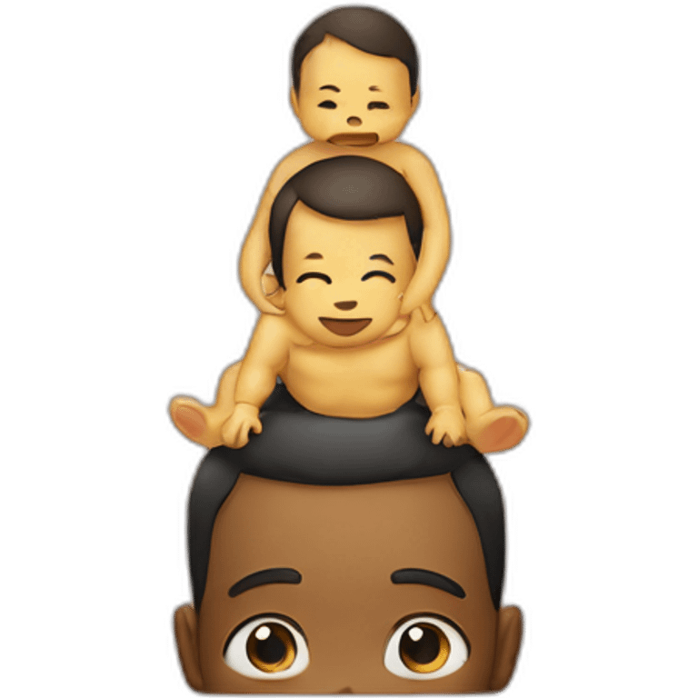 Baby-sits-on-father-head emoji