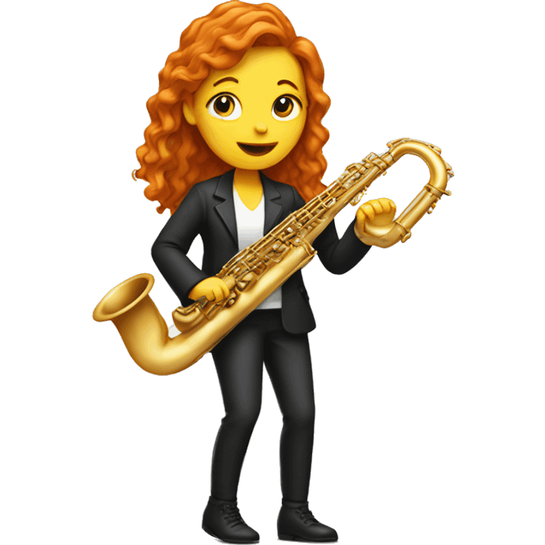 ginger girl playing saxophone emoji