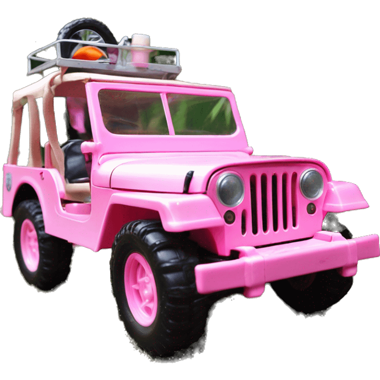 jungle tour Barbie 1963 Willy’s pearly pink cj  jeep with installed winch  emoji