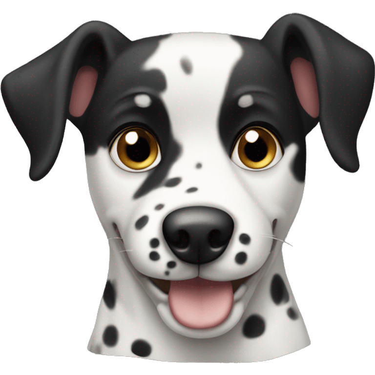 Black and white spotted dog  emoji