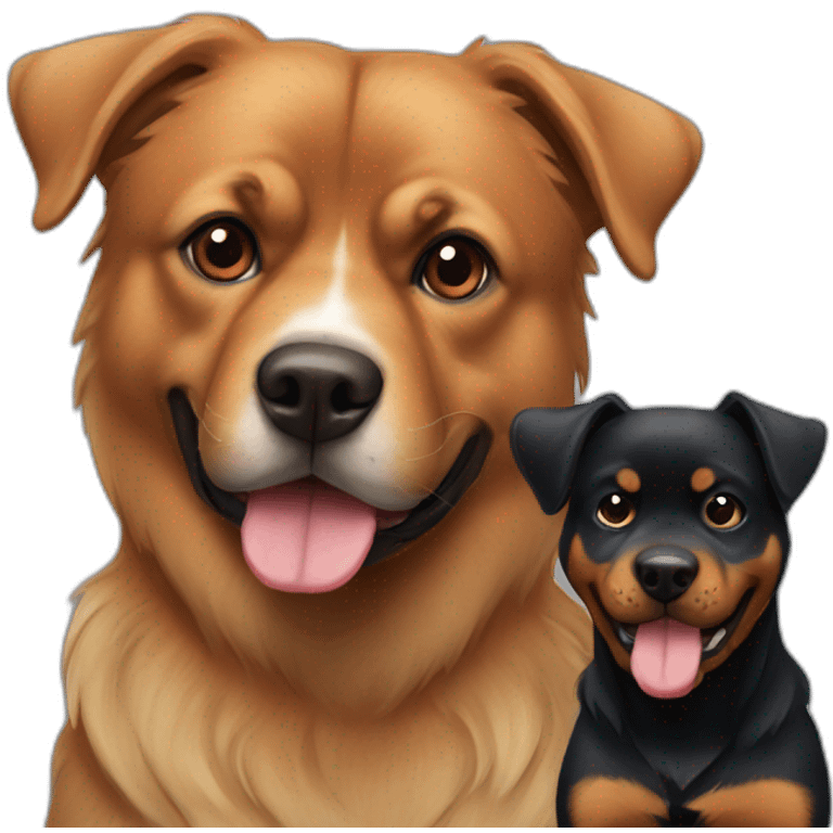 zwergspitz and Rottweiler emoji