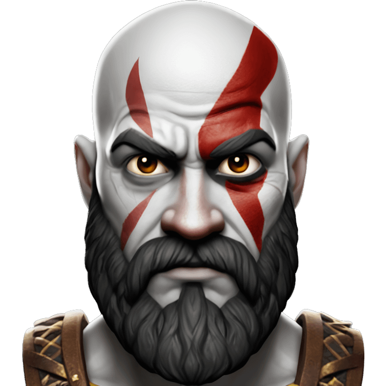 Kratos from God of war ios 16 ultra realistic style emoji