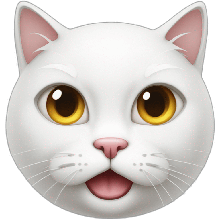 angry white cat with closed mouth  emoji