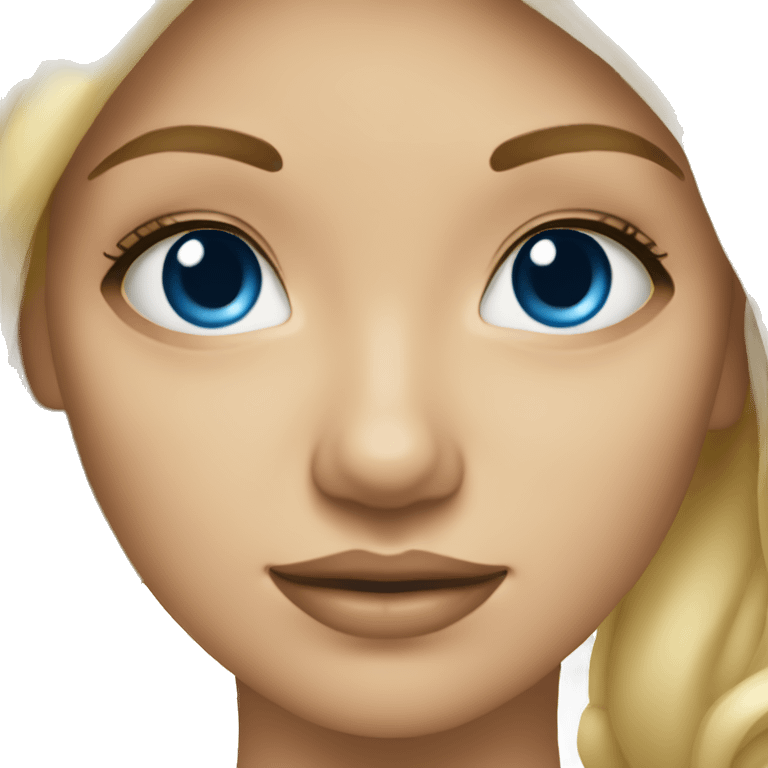 fille blonde yeux bleu maquillée emoji