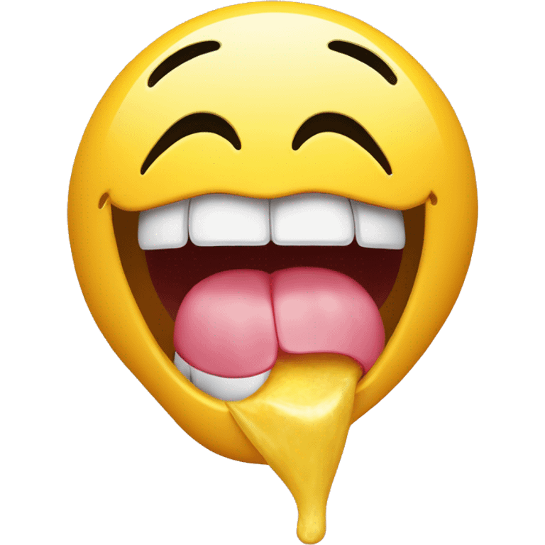 Smiley face licking it’s top teeth bace emoji