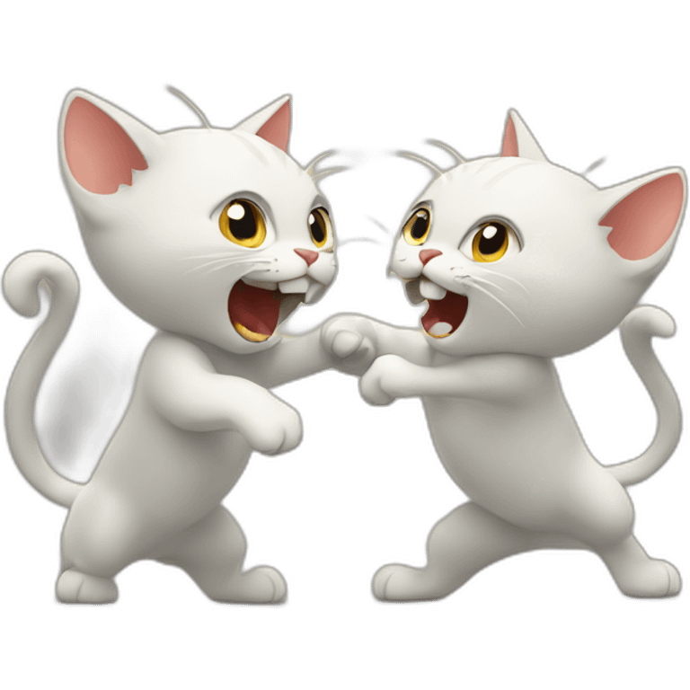 two cat fighting emoji