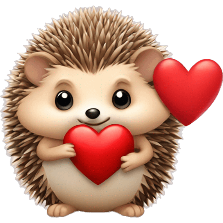 Hedgehog with a bow and holding a heart emoji