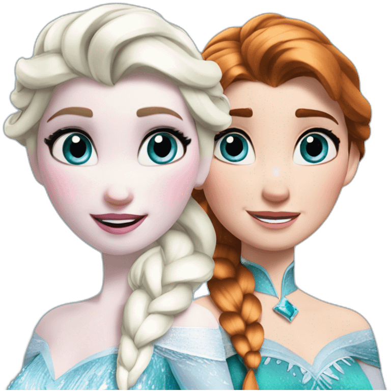 Frozen elsa and anna emoji