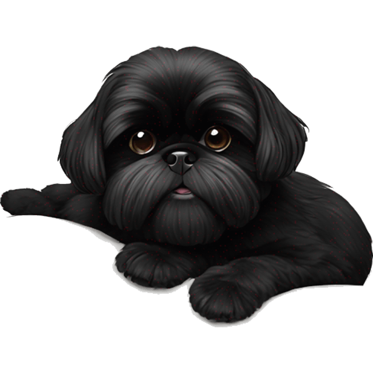 All black Black shih tzu laying on pillow emoji