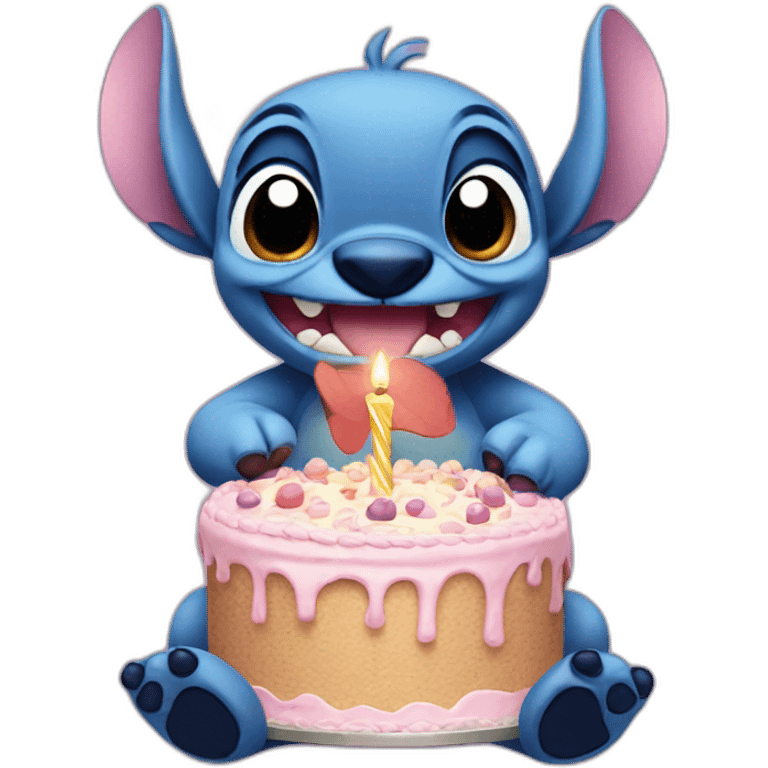 stitch bring birthday cake emoji