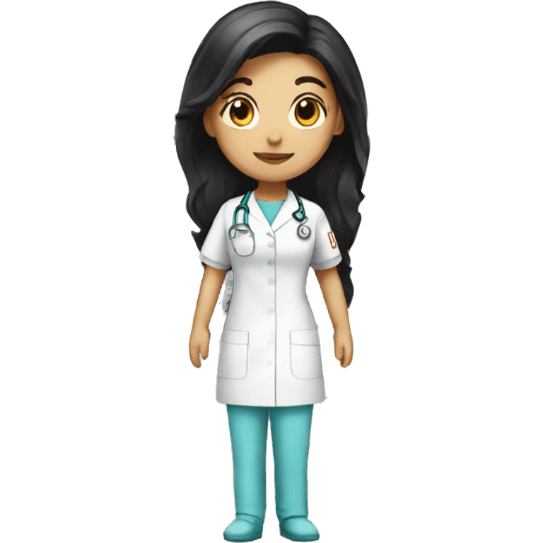 long dark hair nurse emoji