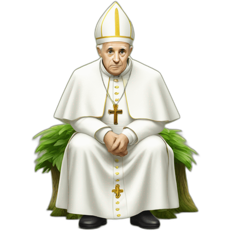 pope squatting in forest emoji