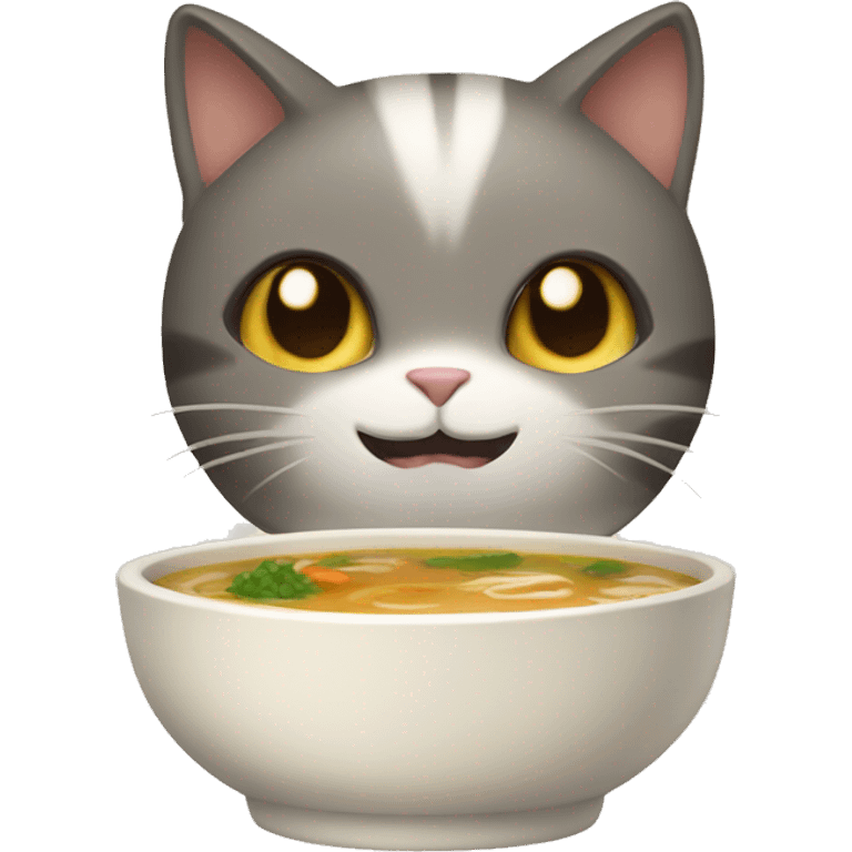 cat with bowl of miso soup emoji