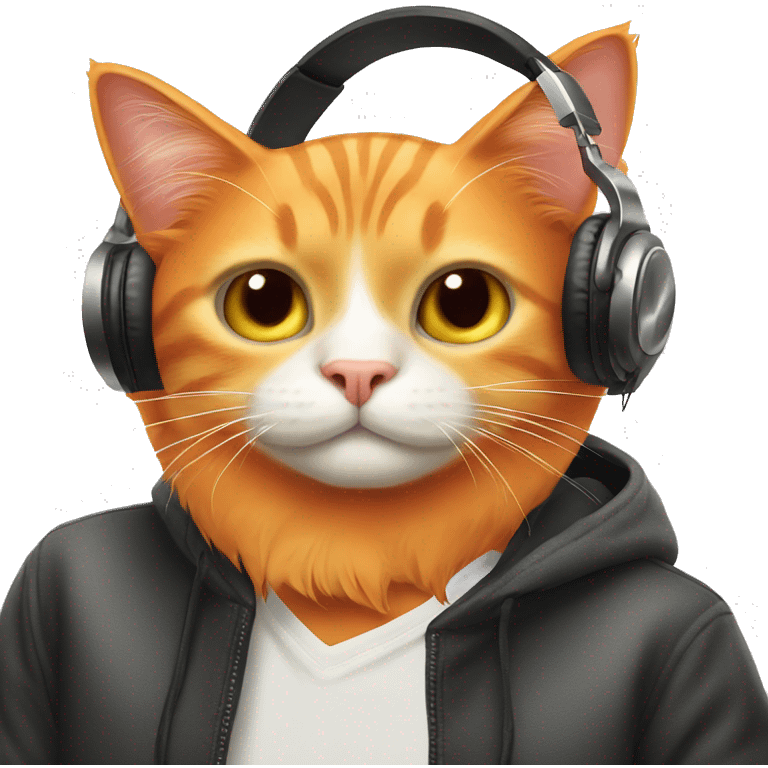 orange cat dj emoji