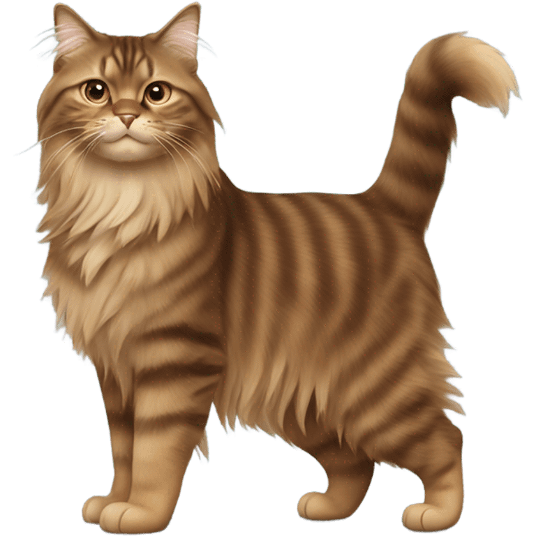 full-length brown Siberian cat emoji