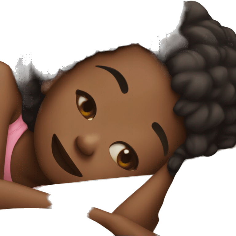 Black girl laying on a pillow emoji