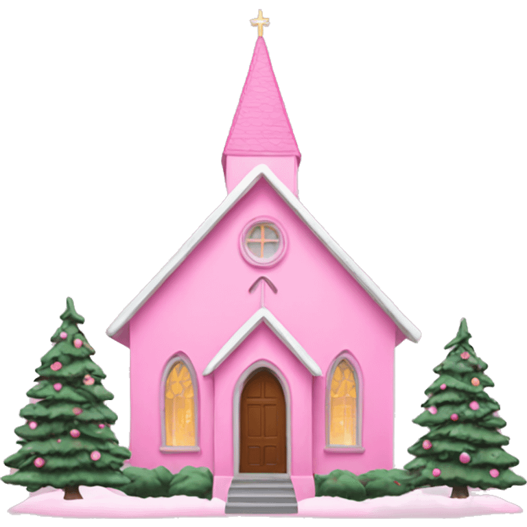 pink christmas church house tree emoji