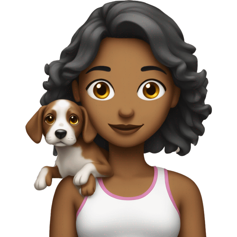 girls with dog emoji