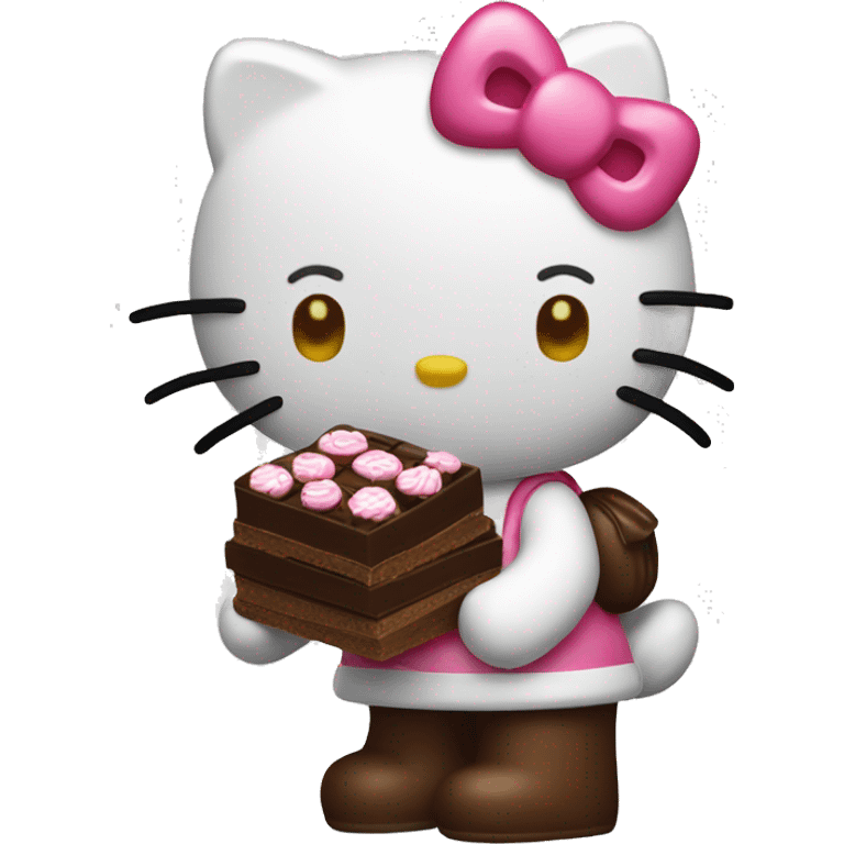 hello kitty with chocolate  emoji