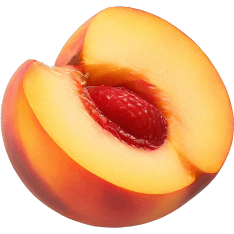 Peach cut in half with cream emoji