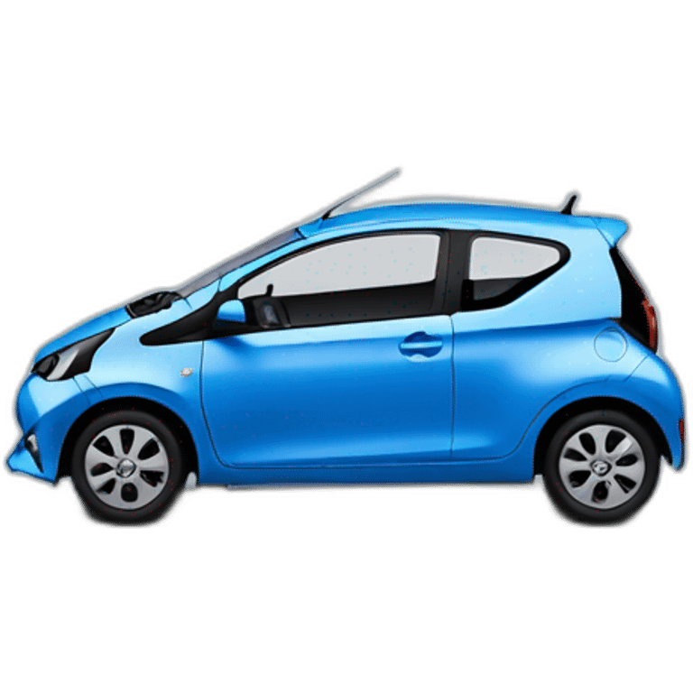 blue toyota aygo from 2016 with a black roof emoji