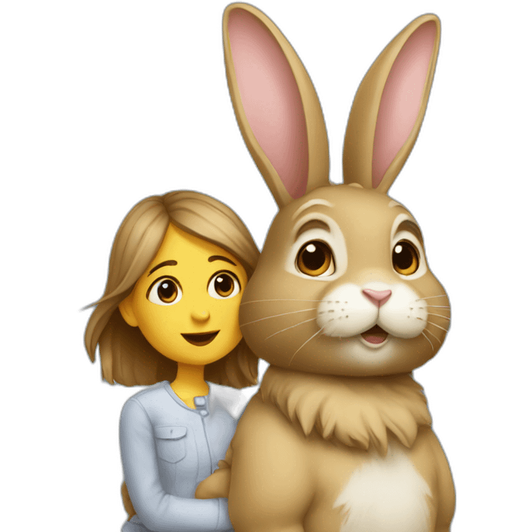 Lapin avec un fille emoji