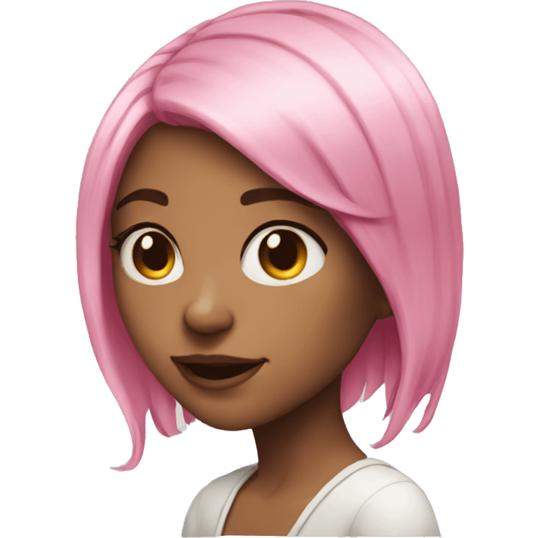 Side short cut pink hair girl arcane  emoji