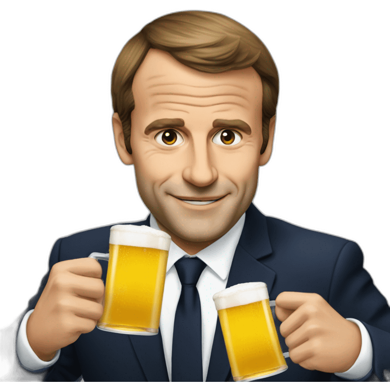 Macron qui boit une bière emoji