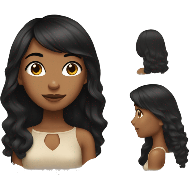 girl with black hair and Carmel skin  emoji