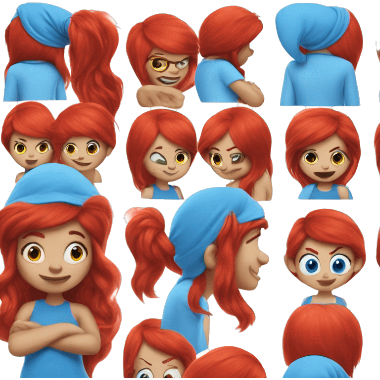 Smurfs red hair  emoji