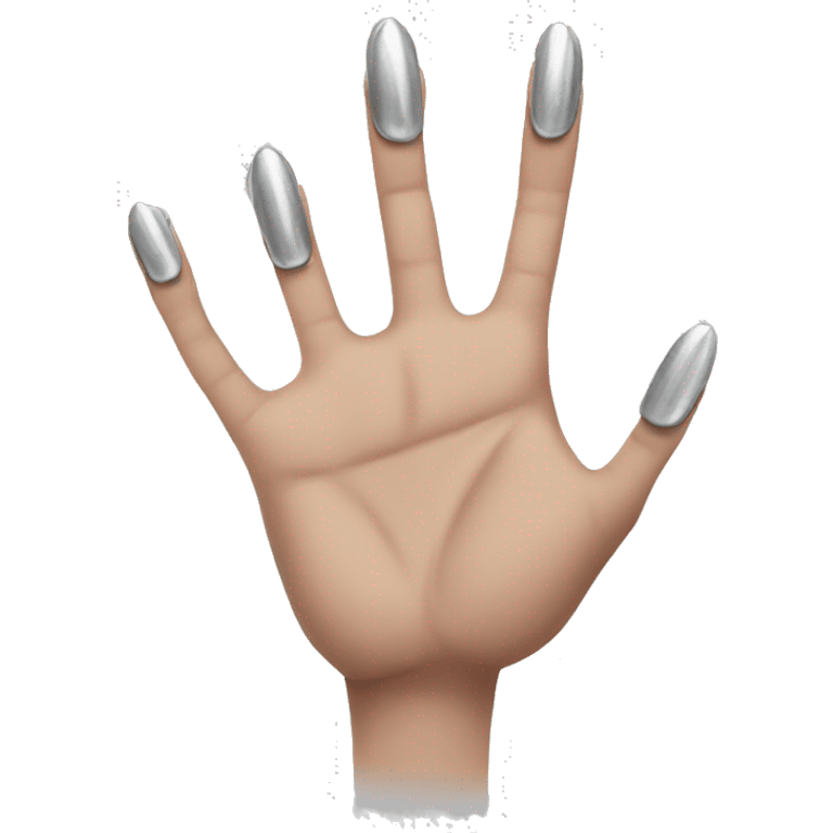 Hand with 5 fingers and sharp, silver nails emoji