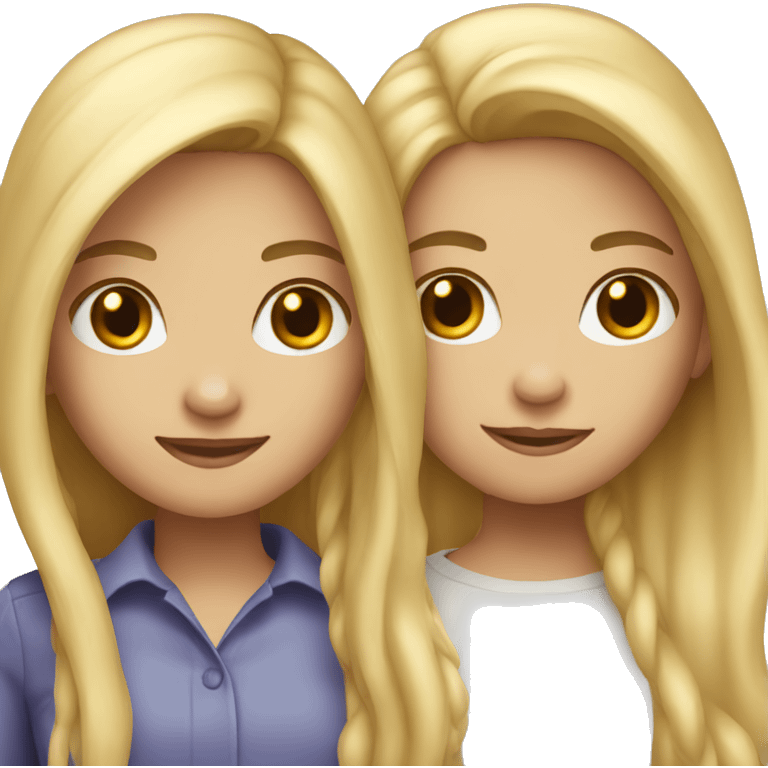 Two girls with long blond hair emoji