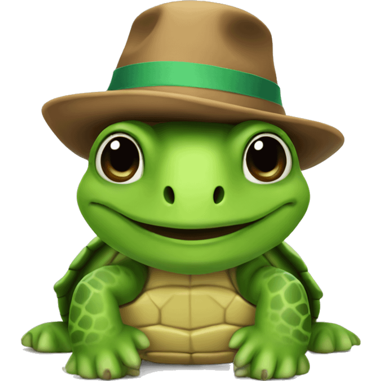 Turtle with a hat emoji